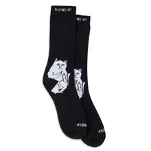 Cargar imagen en el visor de la galería, RIPNDIP LORD NERMAL SOCKS BLACK HEATHER