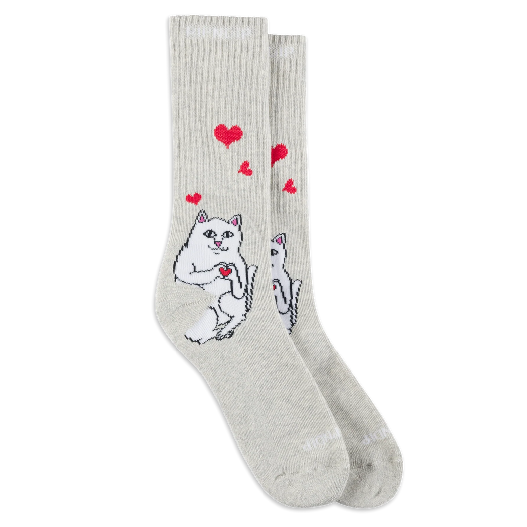 RIPNDIP NERMAL LOVES SOCKS (ASH HEATHER)